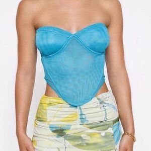Tiger Mist Blue Harper Corset Top XS NWOT